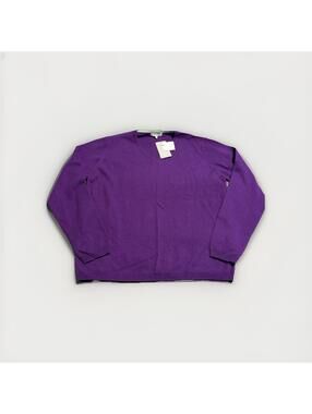 Isle Purple Pure Cashmere Pullover V Neck Sweater Sz Large NWT (A36)